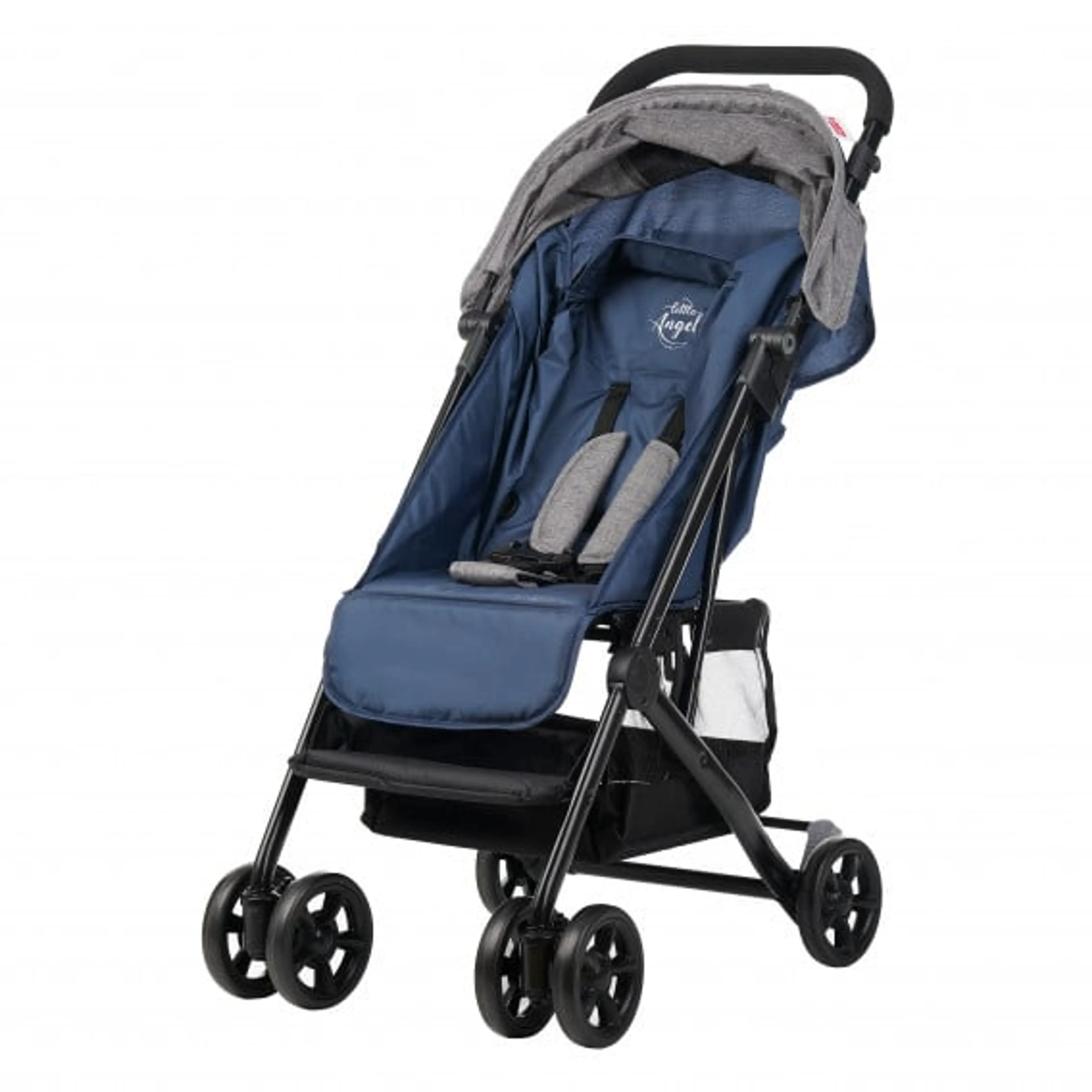 Бебешка количка Jasmin - компактна, лесно сгъваема, синя