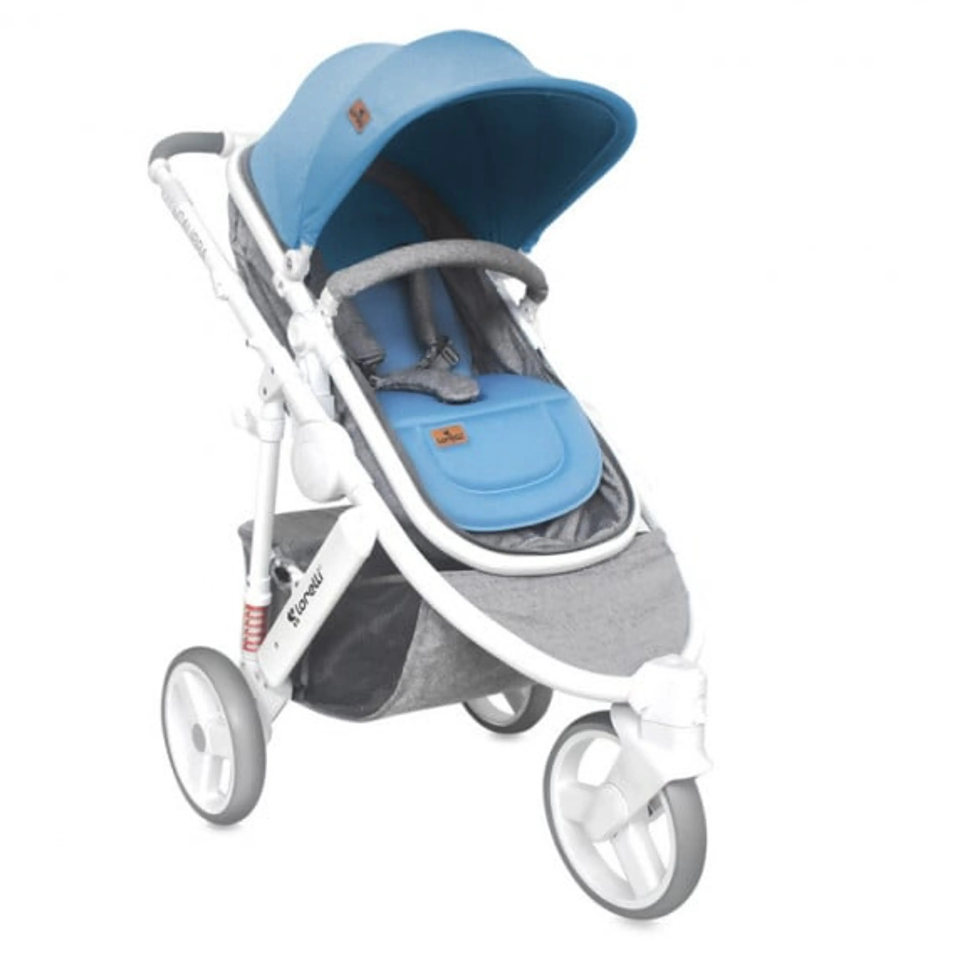 Детска количка CALIBRA3 2in1 с кош за новородено Grey&Blue за момче